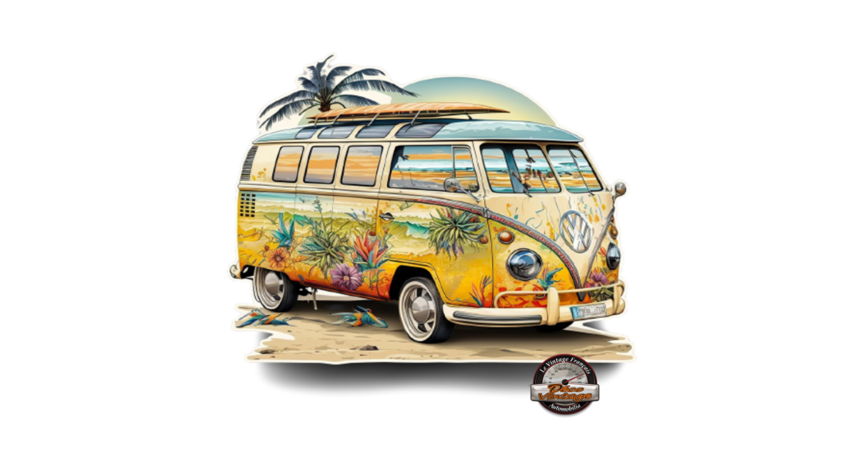 Horloge Murale Combi VW Surfer - Design Vintage 26cm